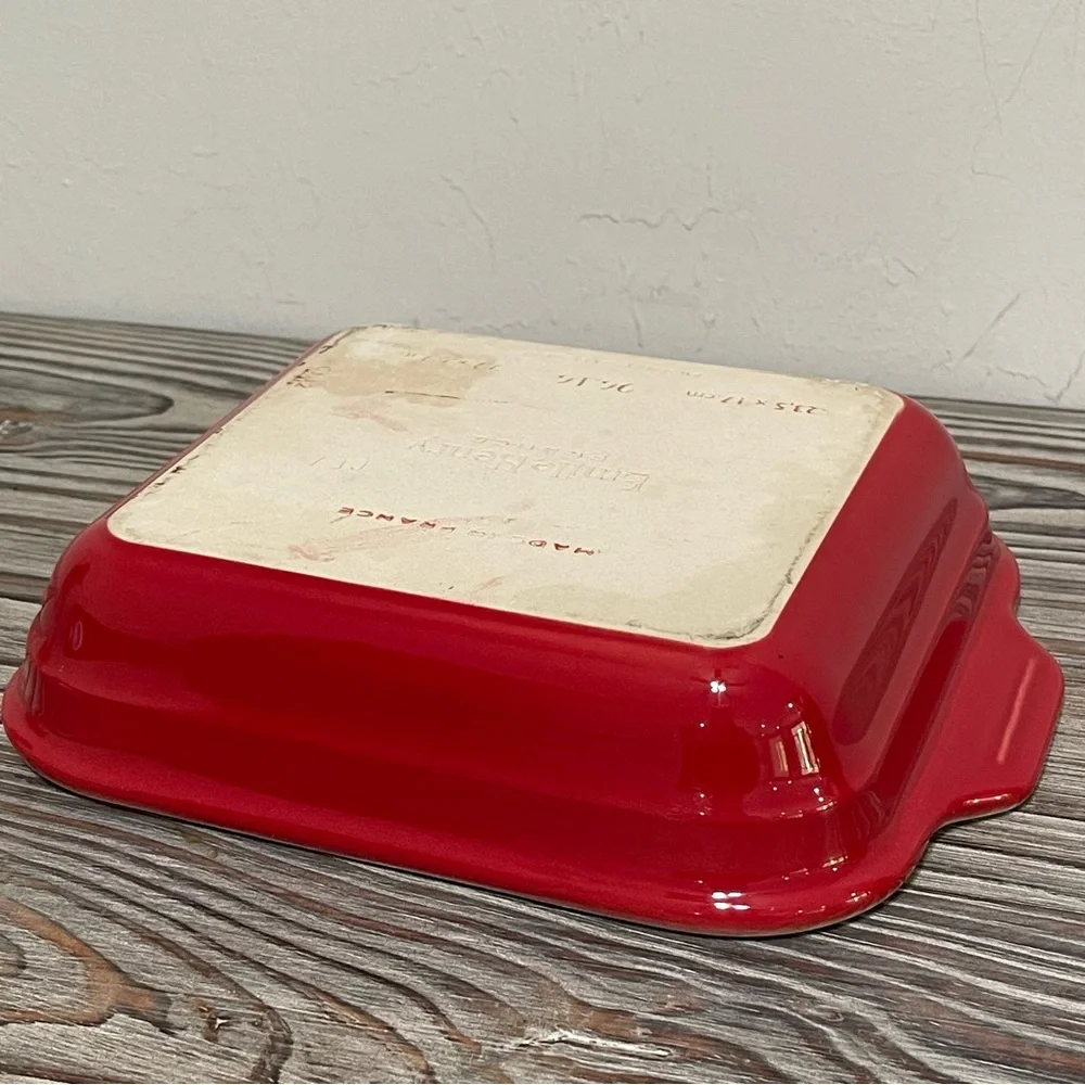 Emile Henry France Modern Classics Red Ceramic Rectangular Baking Dish 9.2